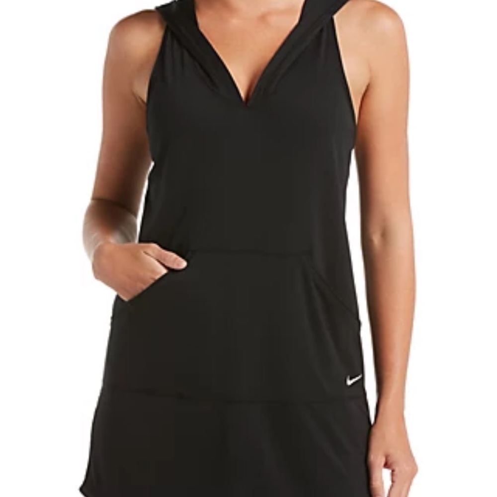 NEW Nike swim hooded cover up black dress SP womens